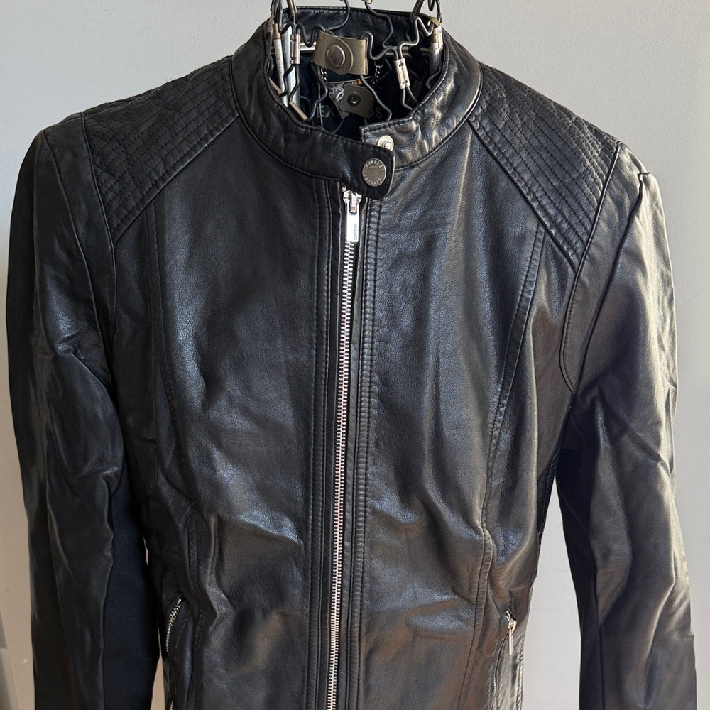 Express Black Faux-Leather Jacket